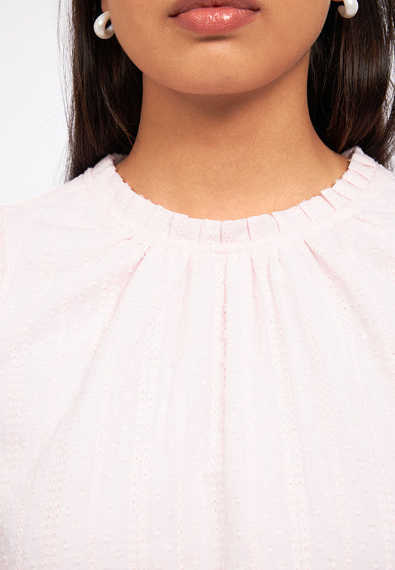 Round Neck Long Sleeve Blouse