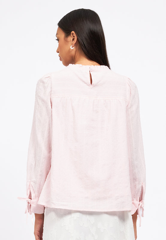 Round Neck Long Sleeve Blouse