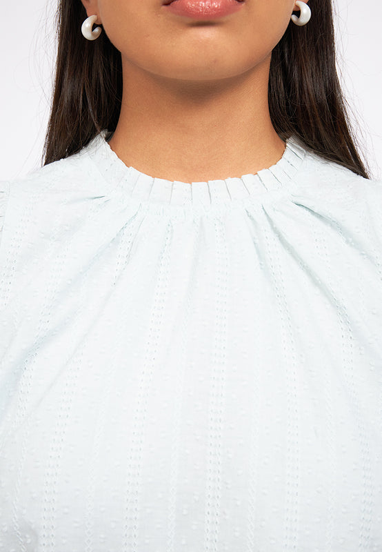 Round Neck Long Sleeve Blouse