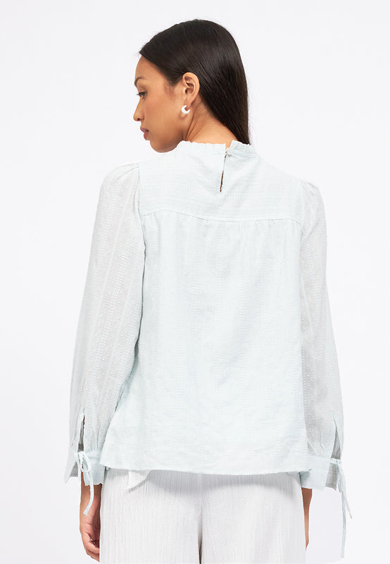 Round Neck Long Sleeve Blouse