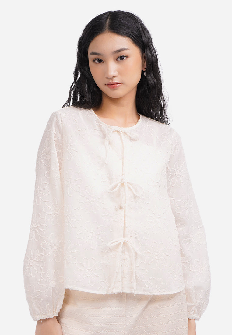 Tied Up Long Sleeve Blouse
