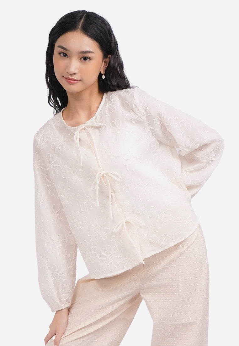 Tied Up Long Sleeve Blouse