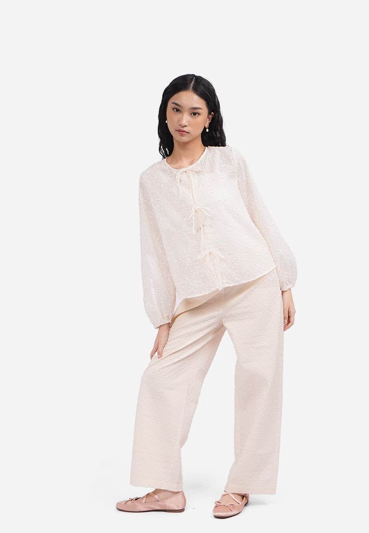 Tied Up Long Sleeve Blouse