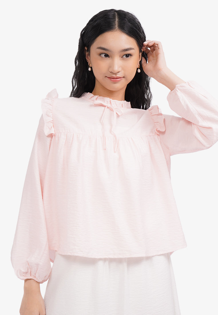 Ruffled Long Sleeve Blouse