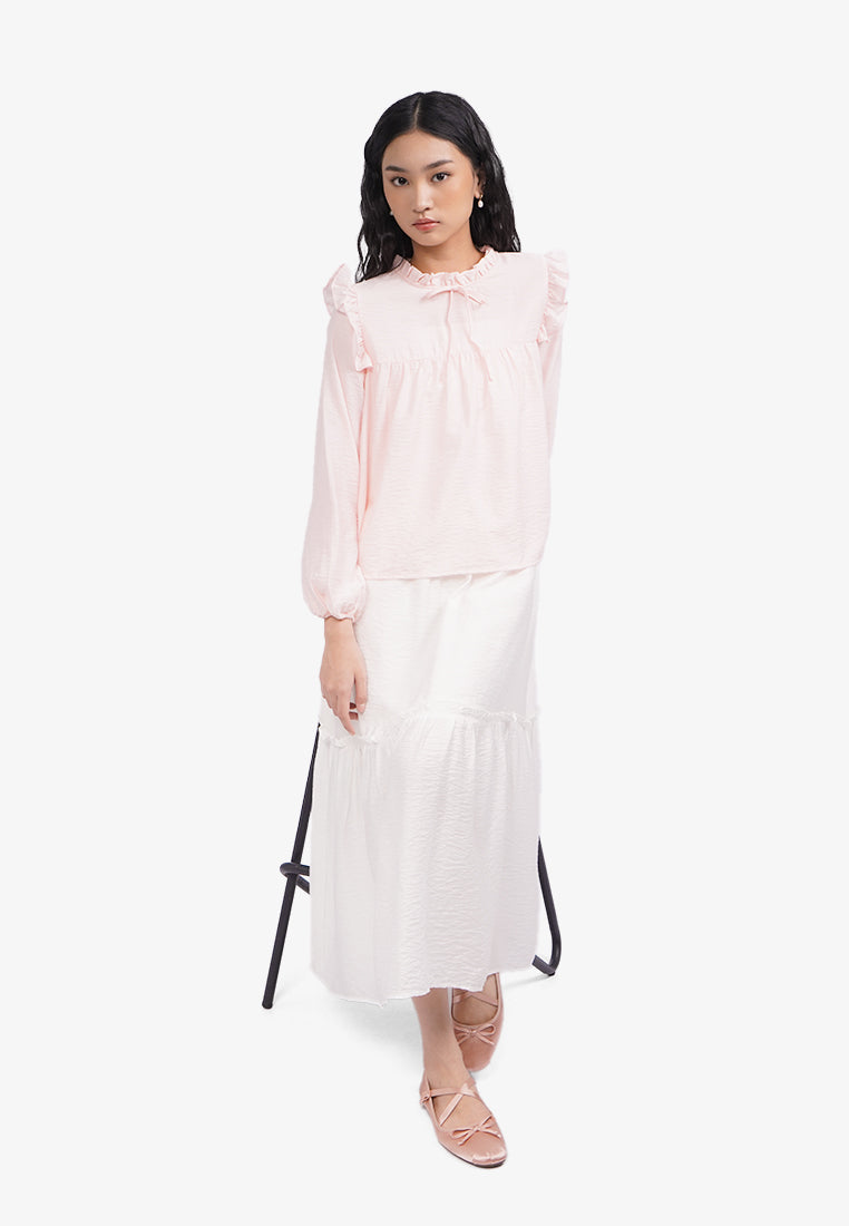 Ruffled Long Sleeve Blouse