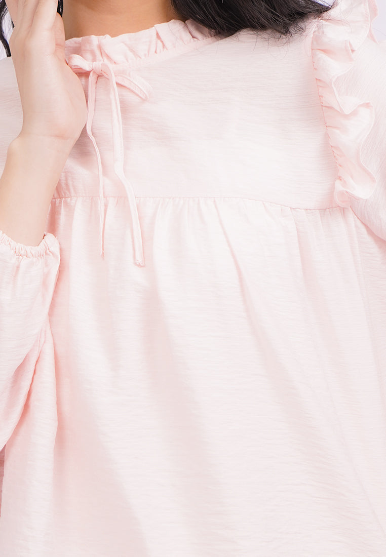 Ruffled Long Sleeve Blouse