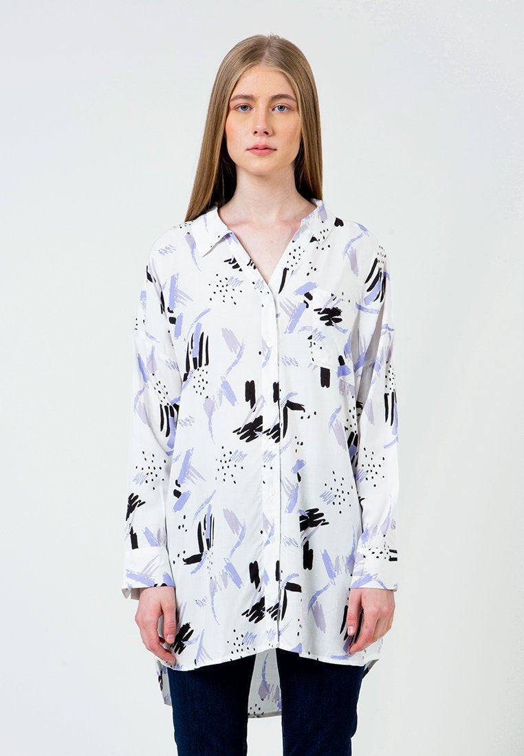 Printed Long Loose Shirt