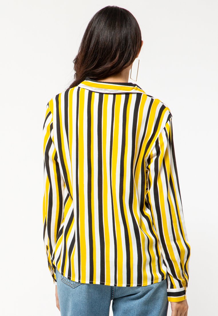 Yellow V-Neck Blouse