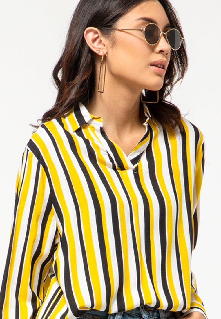 Yellow V-Neck Blouse