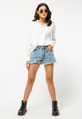 Off White V-Neck Blouse