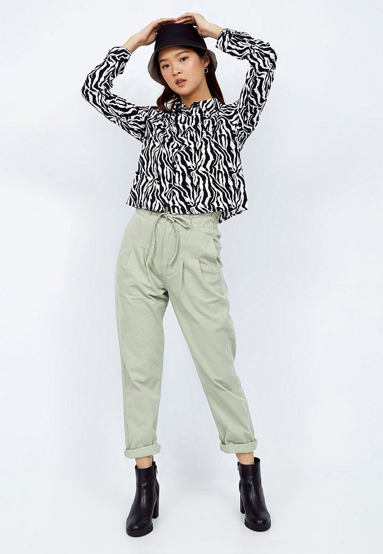 Crop Shirt with Front Pocket