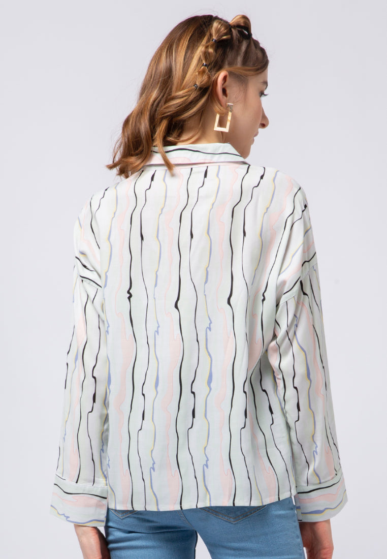 V-neck Long Sleeve Shirt