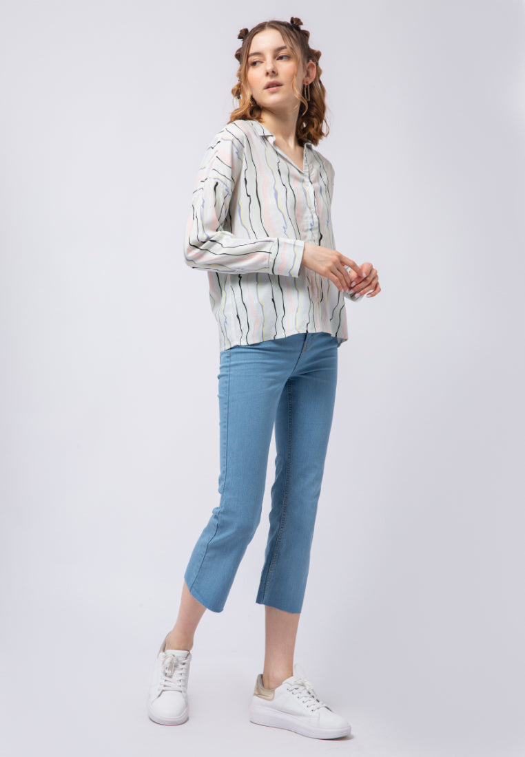 V-neck Long Sleeve Shirt
