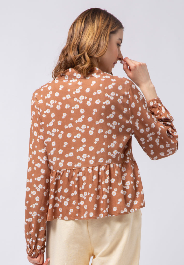 V-neck Printed Blouse