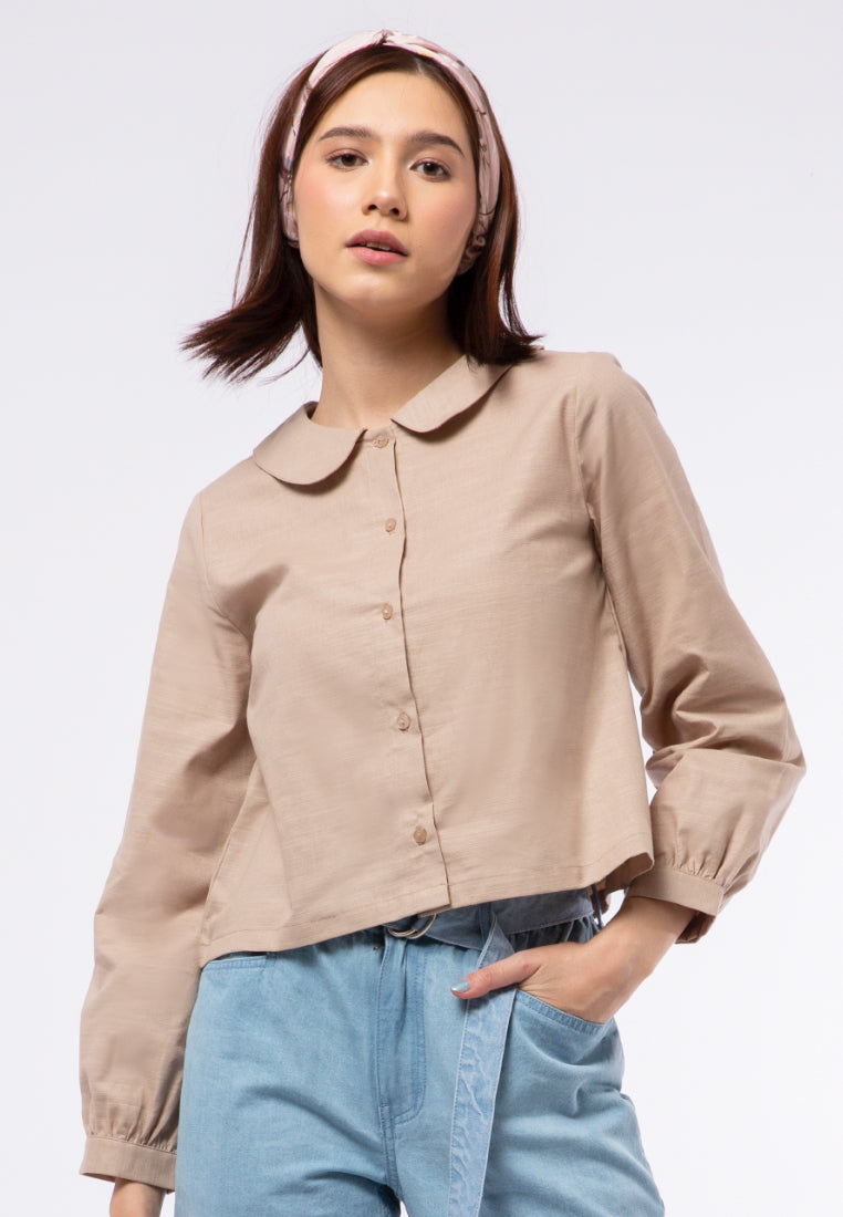Puff Sleeve Blouse with Peterpan Collar