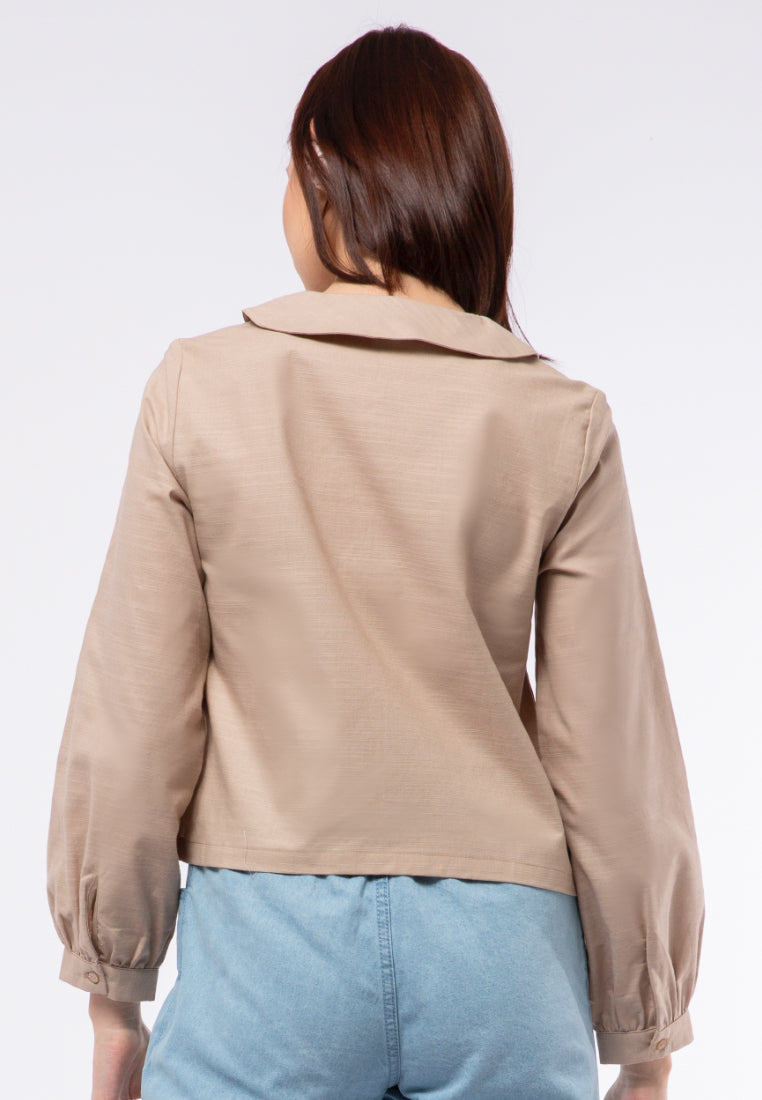 Puff Sleeve Blouse with Peterpan Collar