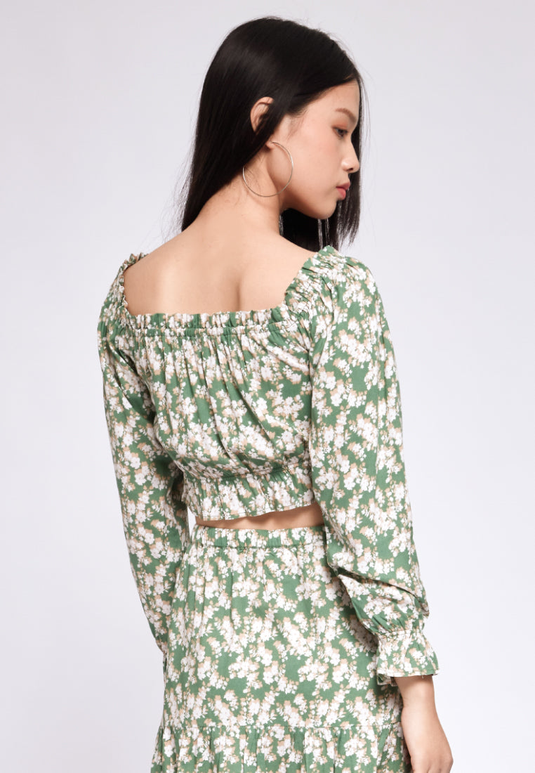 Puffy Long Sleeve Crop Top