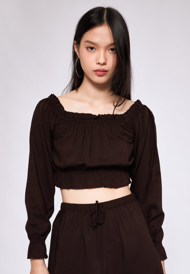 Puffy Long Sleeve Crop Top
