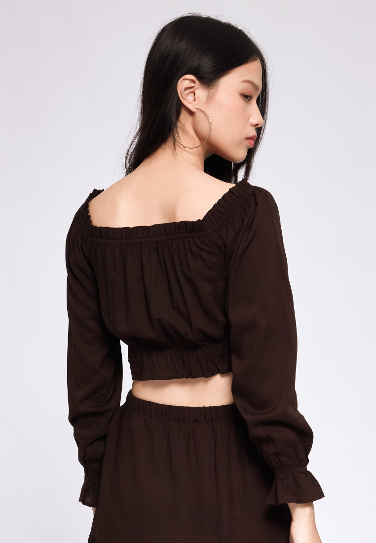 Puffy Long Sleeve Crop Top