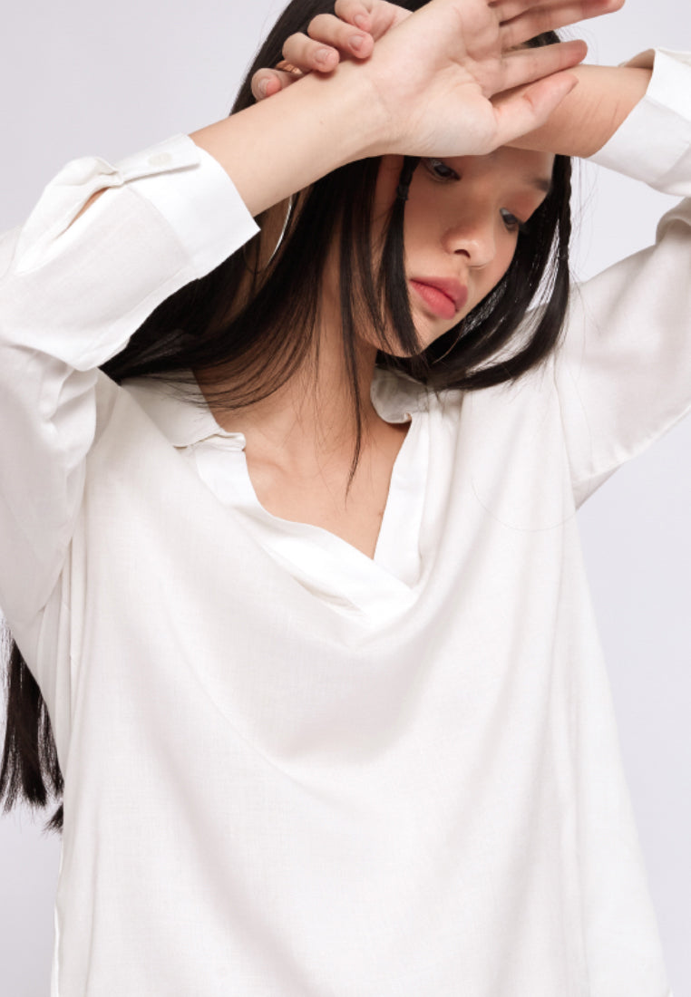 V-neck Long Sleeve Blouse