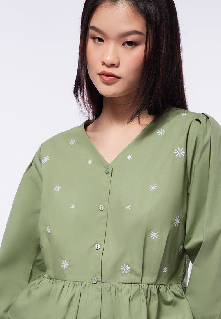 Long Sleeve Peplum Blouse