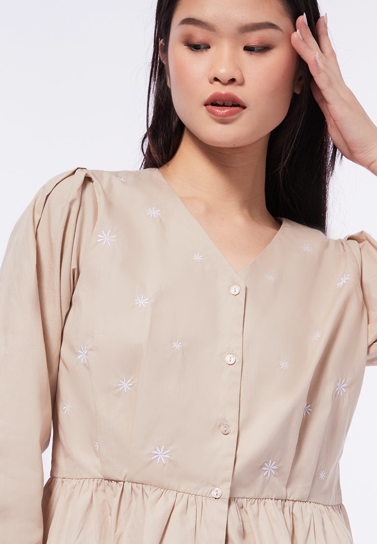 Long Sleeve Peplum Blouse
