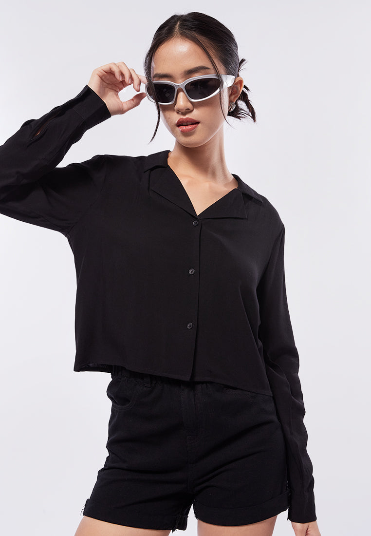 Long Sleeve Crop Blouse