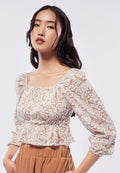 Square Neck Printed Blouse
