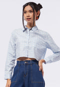 Long Sleeve Printed Crop Shirt