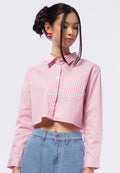 Long Sleeve Printed Crop Shirt