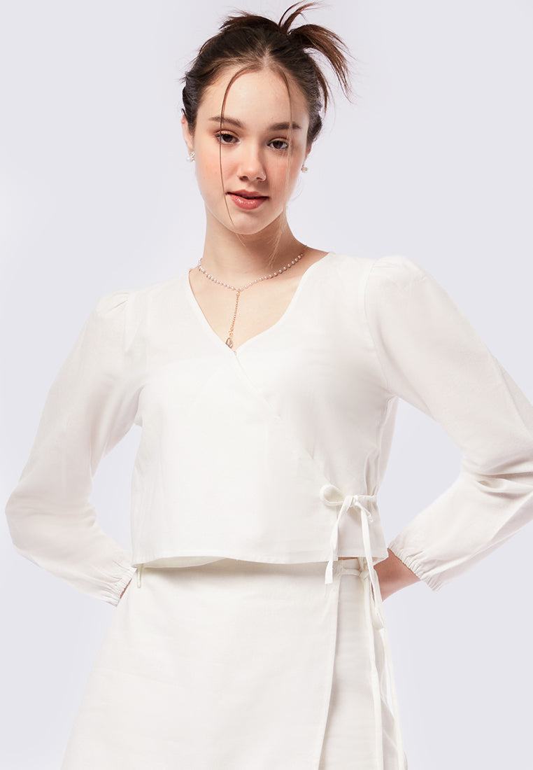 V-Neck Long Sleeve Wrap Top