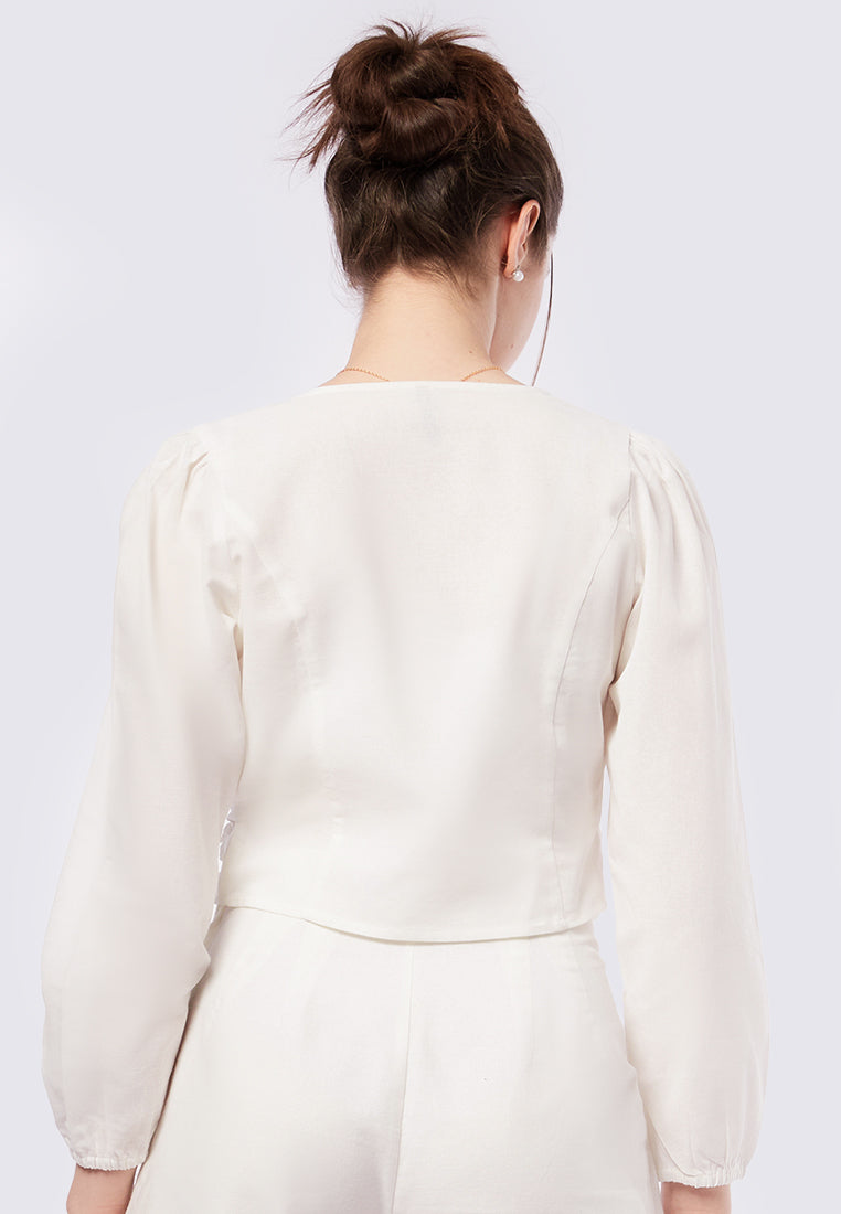 V-Neck Long Sleeve Wrap Top