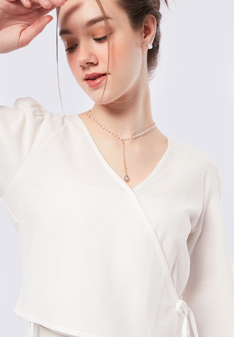V-Neck Long Sleeve Wrap Top