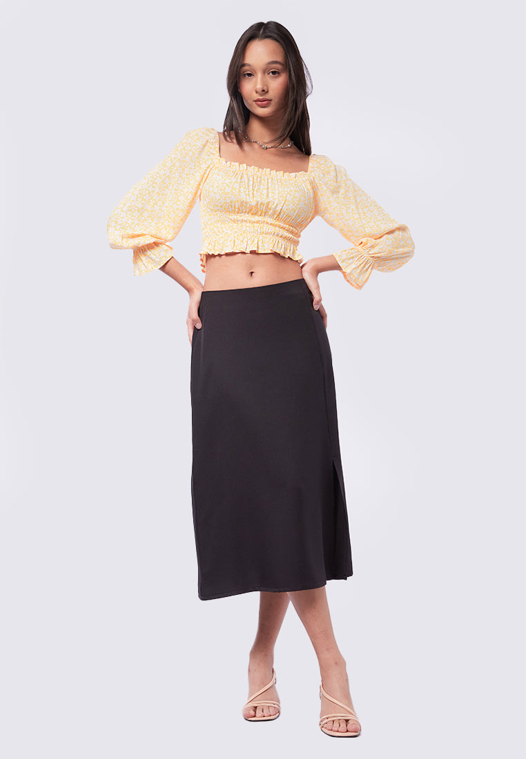 Square Neck Long Sleeve Top
