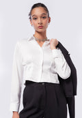 Darted Long Sleeve Sateen Shirt