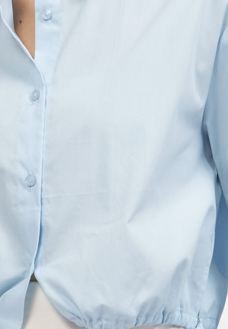 Long Sleeve Shirt with Side Bow L.Blue