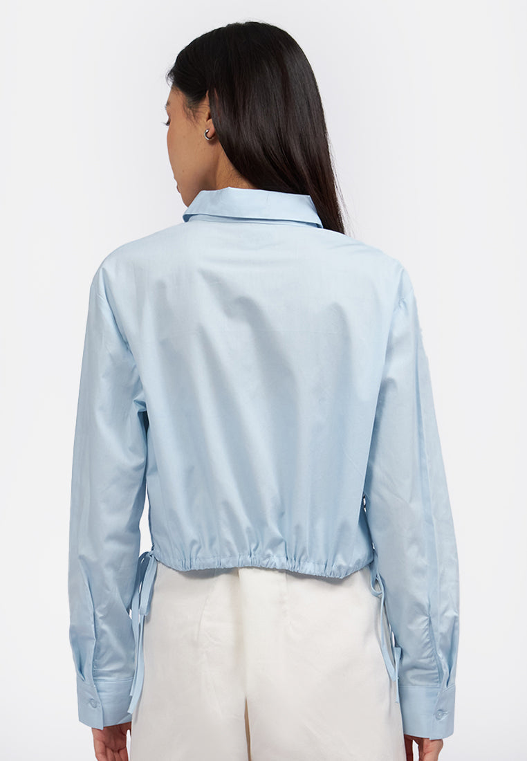 Long Sleeve Shirt with Side Bow L.Blue
