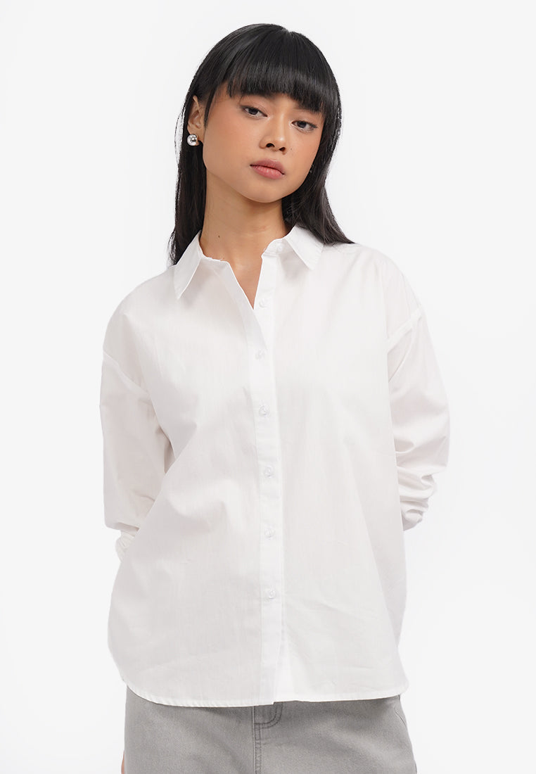 Basic Long Sleeve Shirt Off White