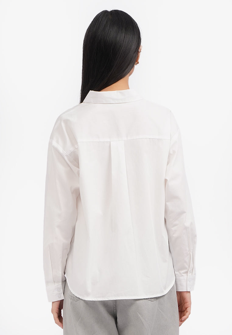 Basic Long Sleeve Shirt Off White