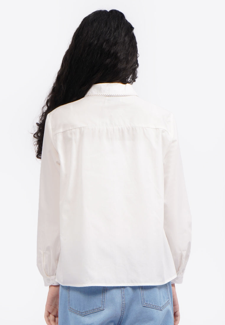 Double Ribbon Long Sleeve Blouse