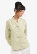 Double Ribbon Long Sleeve Blouse