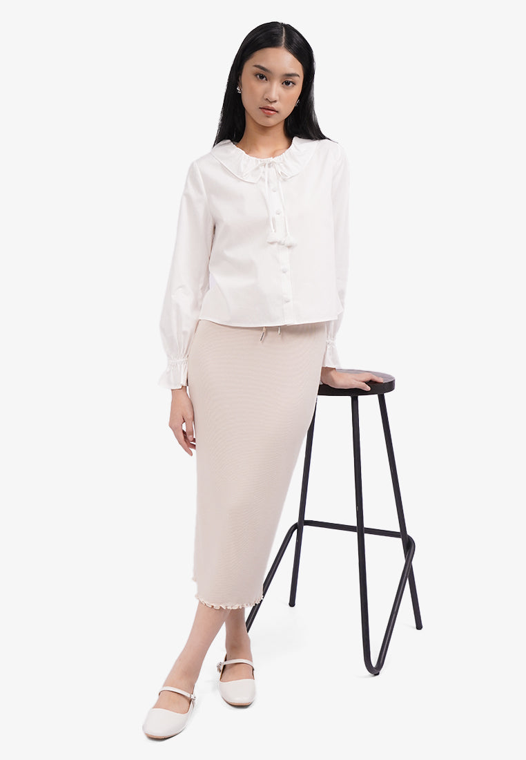 Frill Collar Long Sleeve Blouse