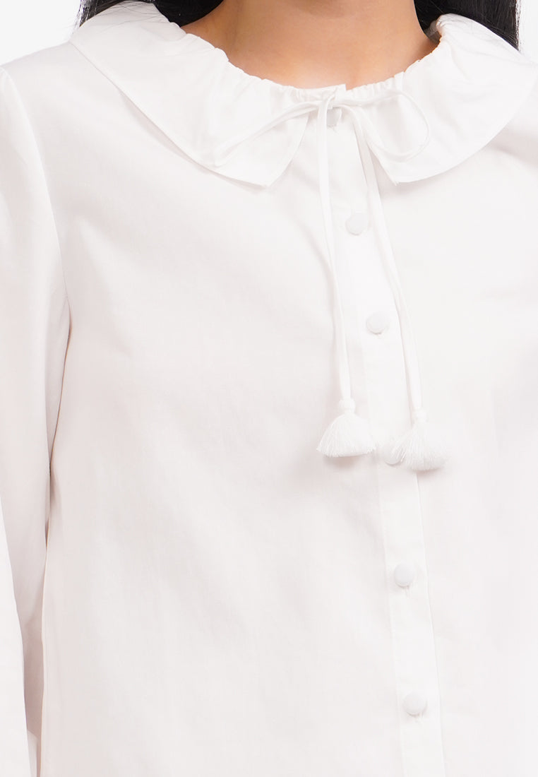 Frill Collar Long Sleeve Blouse