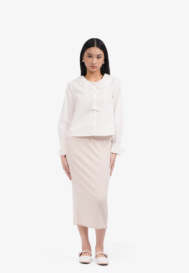 Frill Collar Long Sleeve Blouse