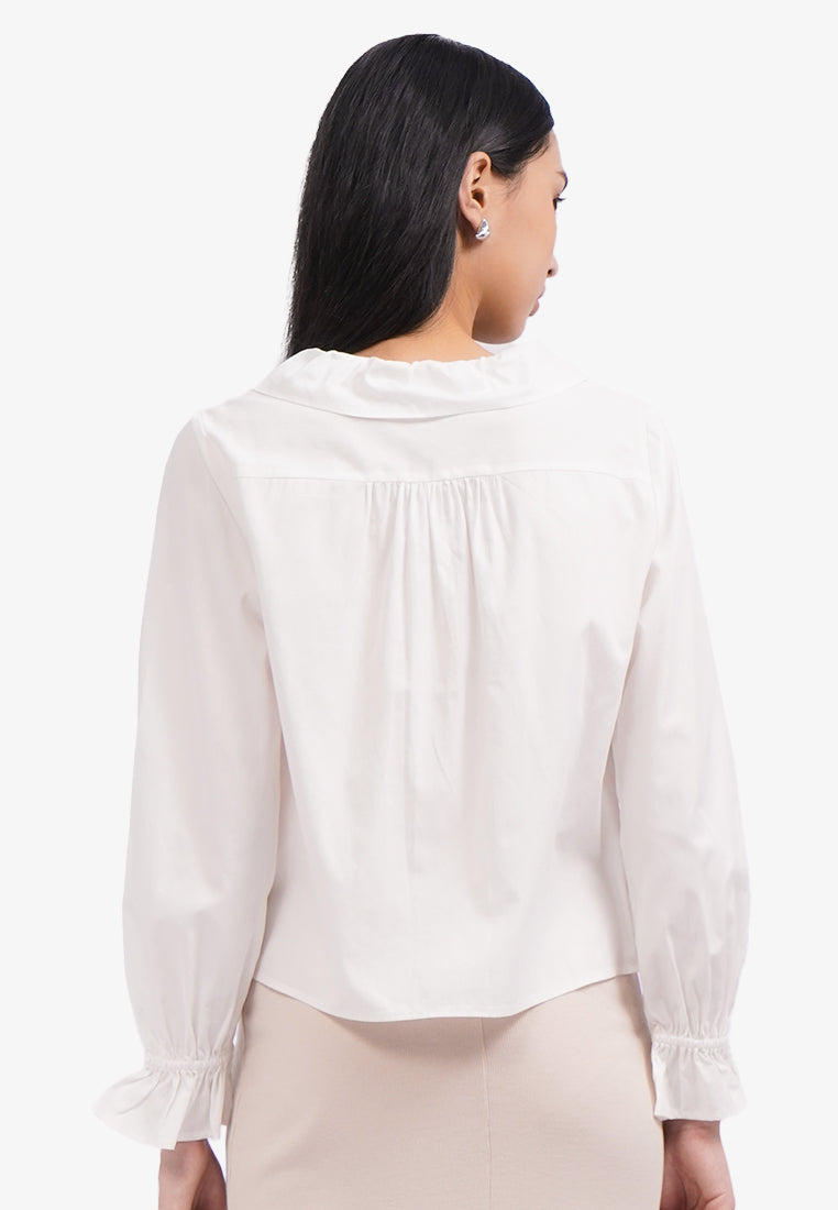 Frill Collar Long Sleeve Blouse