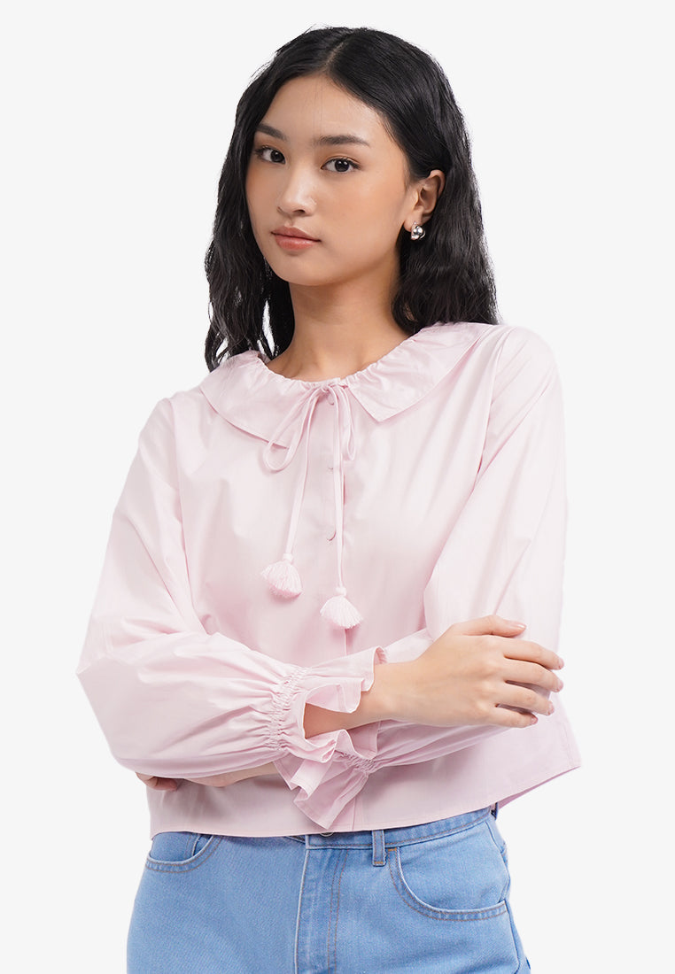 Frill Collar Long Sleeve Blouse