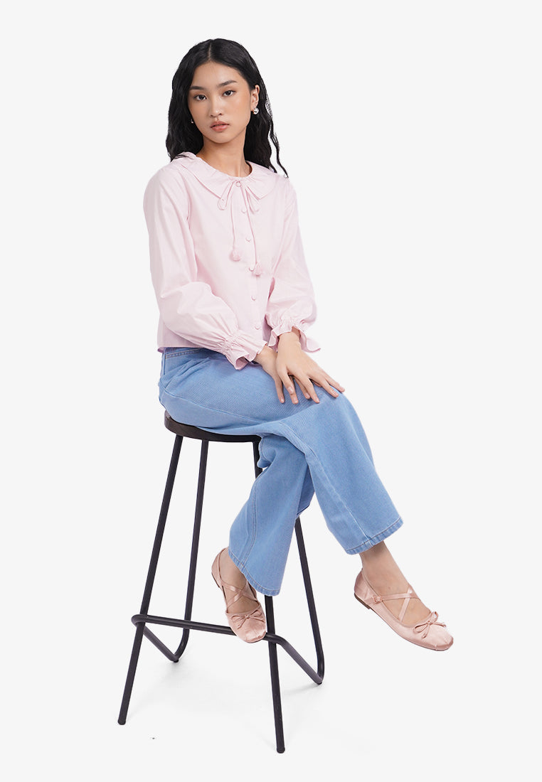 Frill Collar Long Sleeve Blouse