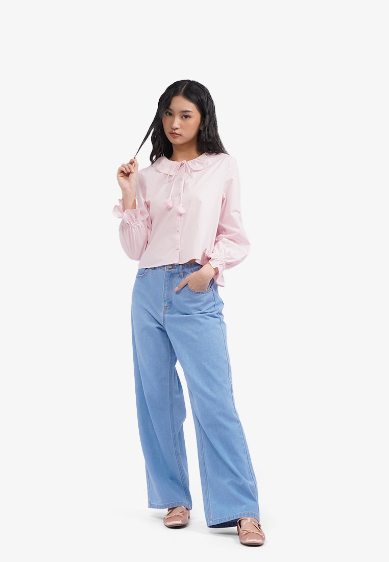 Frill Collar Long Sleeve Blouse