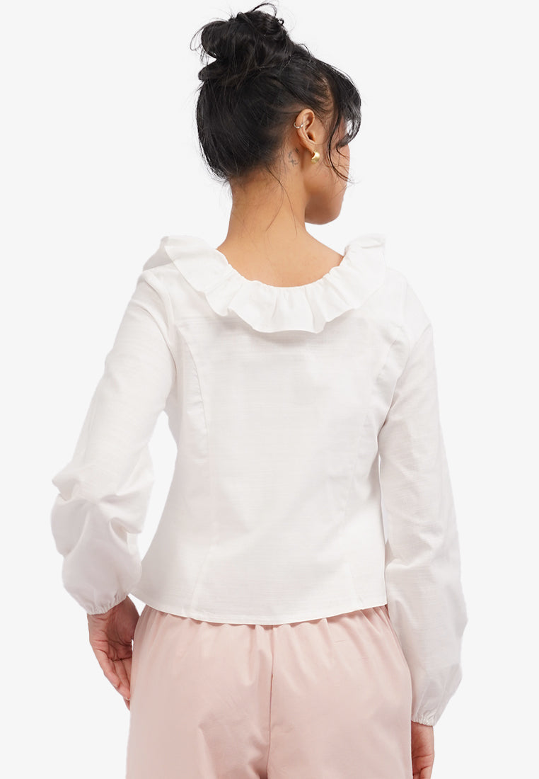 Long Sleeve Ruffles Blouse