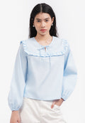 Long Sleeve Boho Blouse L.Blue